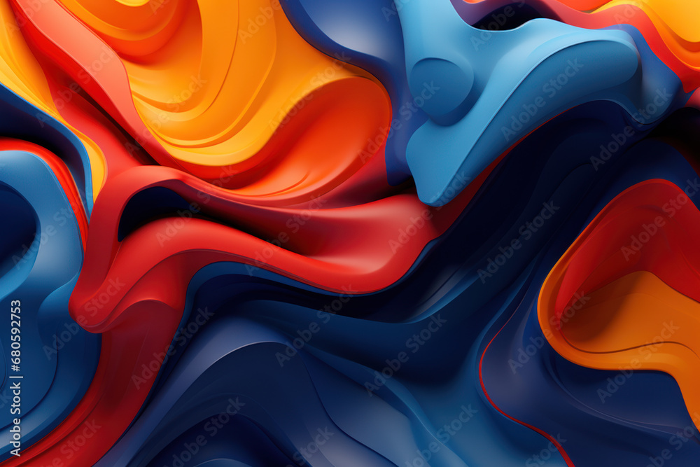 Hyper-Realistic Fluid Forms: Colorful Abstraction
