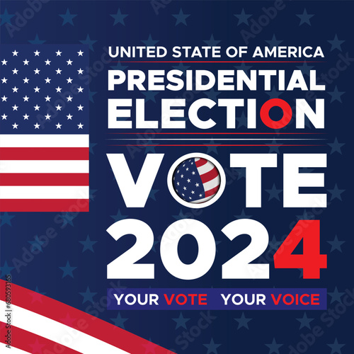 Vote 2024. Presidential election day in united states. Election 2024 USA. Political election campaign banner. background  post  Banner  card  poster design with Vote day November 5 US