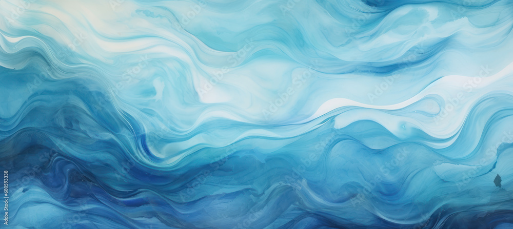 Abstract Watercolor Sea Waves Design