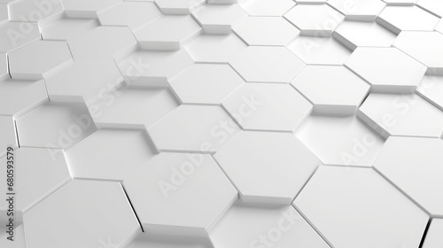 Abstract white hexagon Geometric Surface Loop