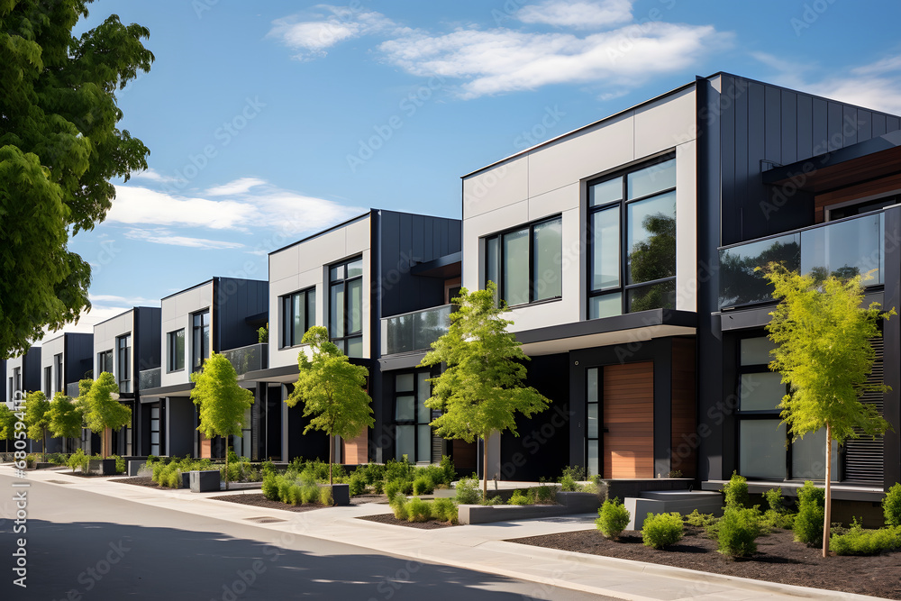 Contemporary Living: Modern Housing Concept - Generative AI Contemporary Living: Modern Housing Concept - Generative AI