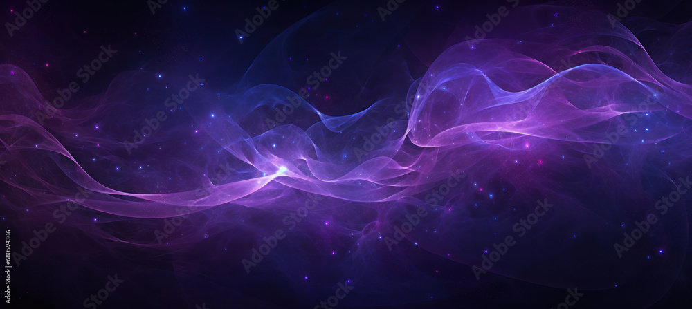 Obraz premium Flowing Forms of Dreamy Purple Stars in Space