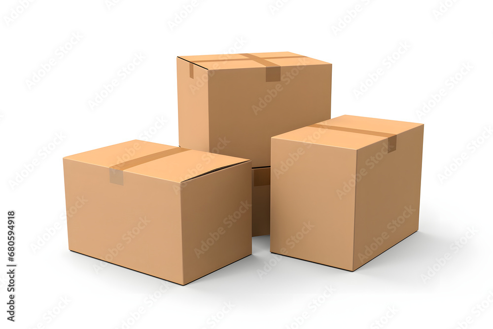White Background Cardboard Boxes - Generative AI
White Background Cardboard Boxes - Generative AI