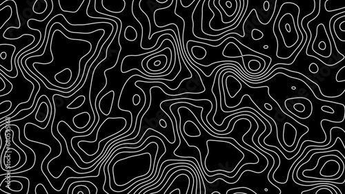 Fractal lines background. Topographic map like abstract backdrop