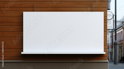 White boards for product banners, advertisements and promotions. Shop front hanging board