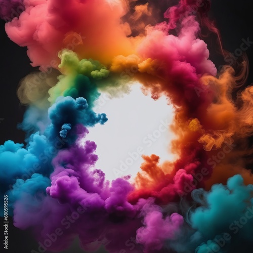 colorful smoke on a black background colorful smoke on a black background colorful rainbow smoke cloud