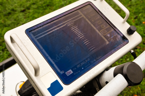 Slika na platnu A Ground Penetrating Radar mounted on wheels, used to survey below the ground fo