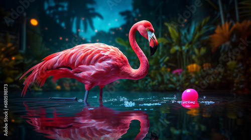 flamingo in the water © Love Mohammad