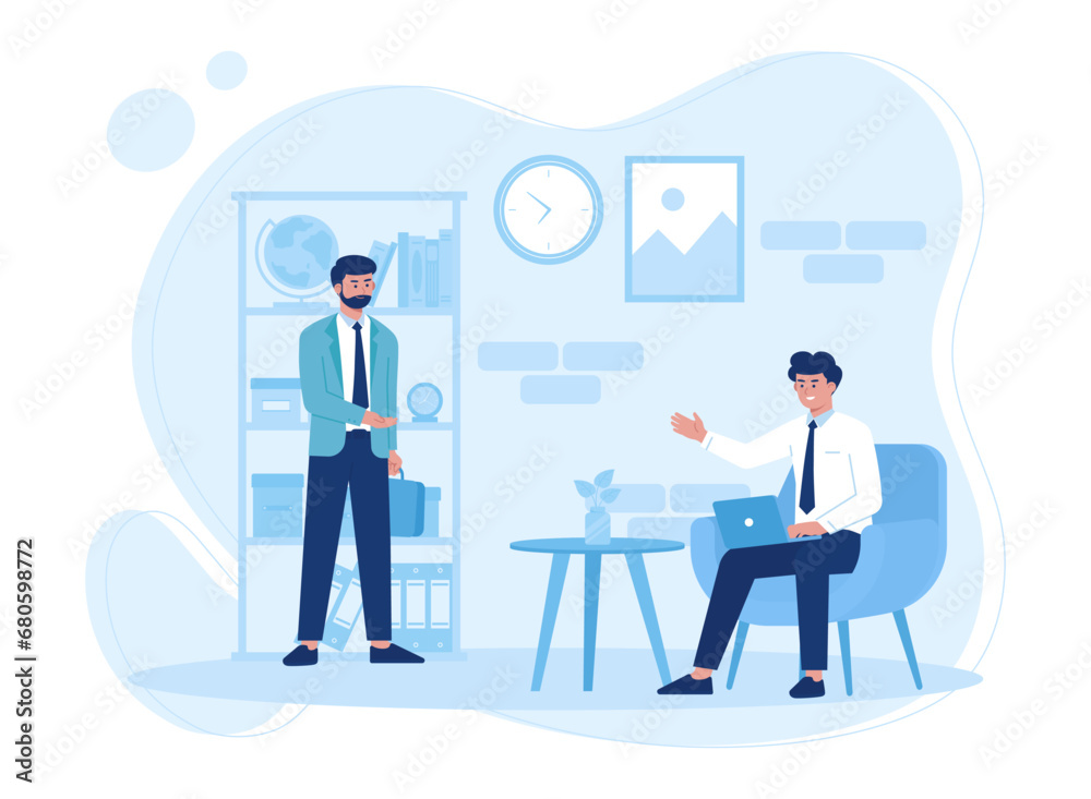 Men work as a team concept flat illustration Men work as a team concept flat illustration
