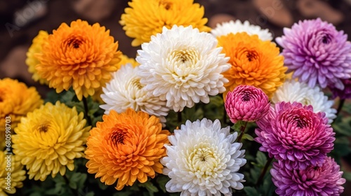 Colorful chrysanthemum flowers in the garden  Thailand.