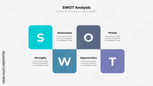 SWOT diagram with 4 options. Infographic design template