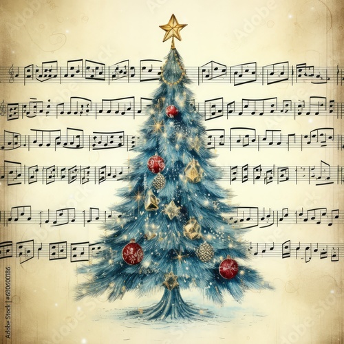 Holiday Melodies Christmas Sheet Music.  Generativ Ai.