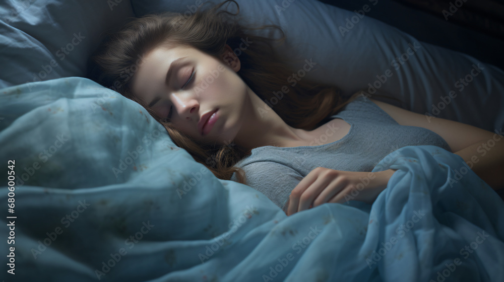 person sleeping in bed
