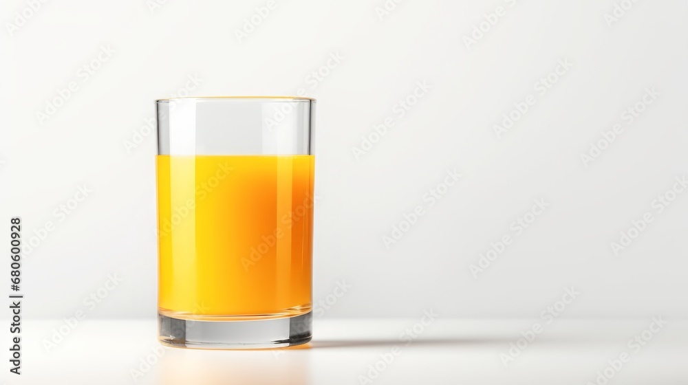 orange juice in a glass on a white background. orange juice in a glass on a white background.