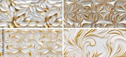 floral design pattern textured background ornamental decorative art vintage white wallpaper