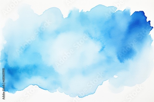 Abstract blue watercolor water splash on a white background