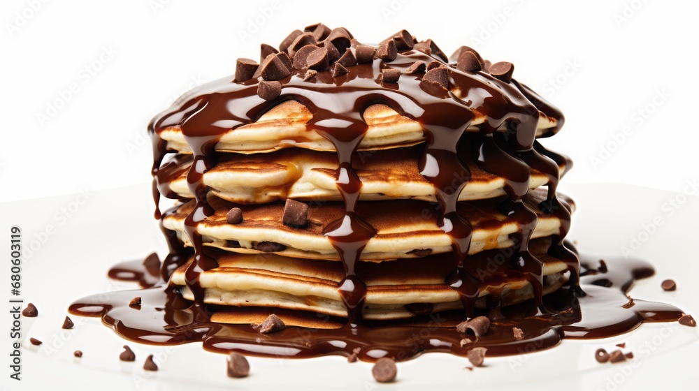 pancakes covered in chocolate. pancakes covered in chocolate.