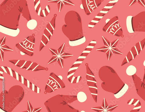 Variety red christmas ornament background for brochure banner and publication.