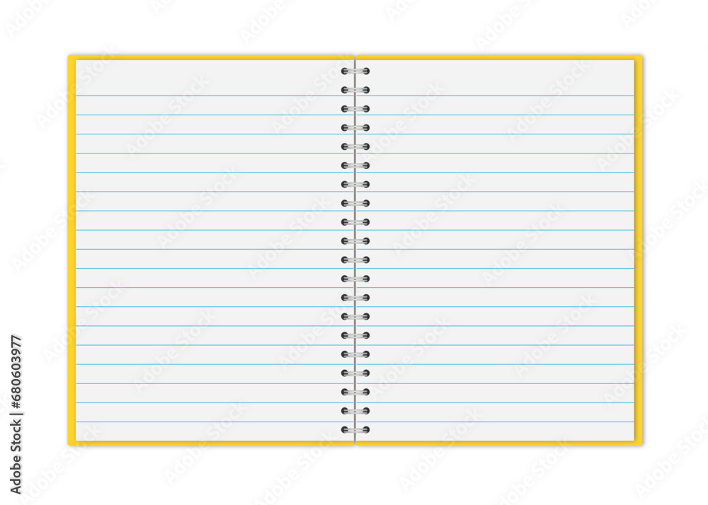 isolated lined yellow notebook on transparent background isolated lined yellow notebook on transparent background