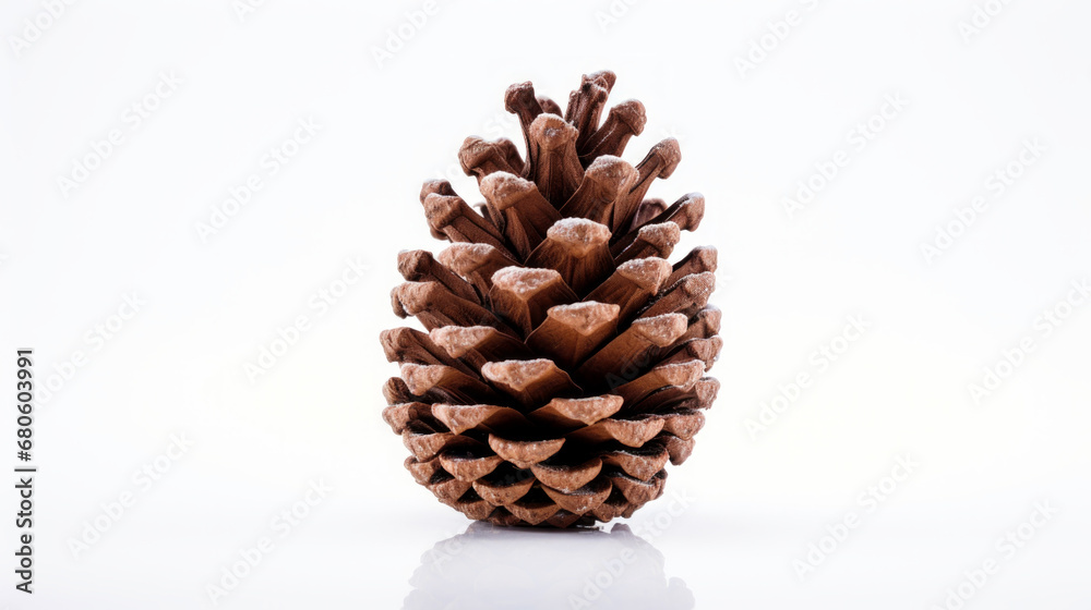 Pine Cone on Snowy Background Pine Cone on Snowy Background