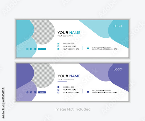 vector email signature modern design template