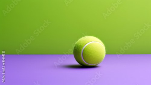 Green Tennis Ball on Purple Background © AstralAngel