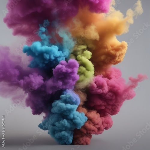 colorful smoke in the form of the rainbow colorful smoke in the form of the rainbow colorful smoke on a background of the studio. abstract background.