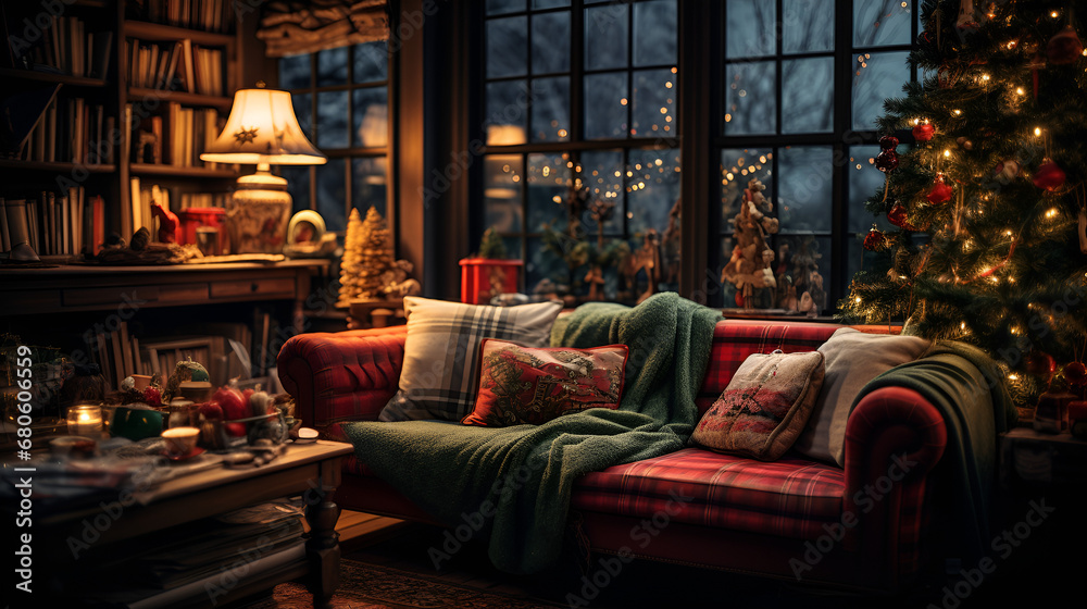 Cozy Living Room with Fireplace Couch and Lamp Cozy Living Room with Fireplace Couch and Lamp