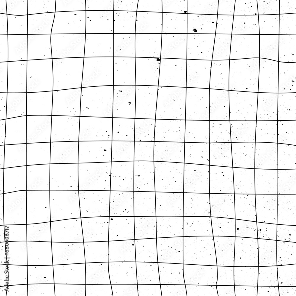 Grunge Black Grid Grunge seamless pattern with hand drawn lines. Ornament for printing on fabric, cover and packaging. Simple black and white vector ornament isolated on white background