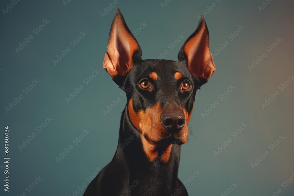 A picture of a black and brown dog with big ears. This image can be used for various purposes, such as pet care, animal adoption, or dog training.