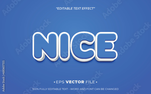 Nice text effect 3d editable vector