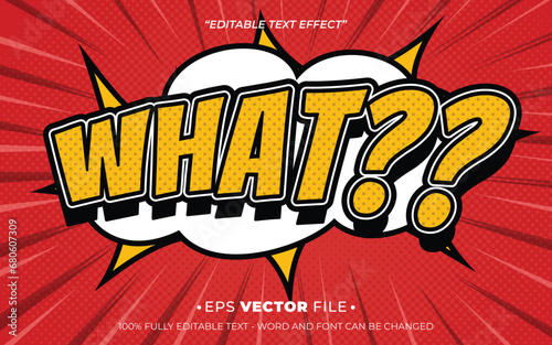 What comic pop up style text effect editable vector