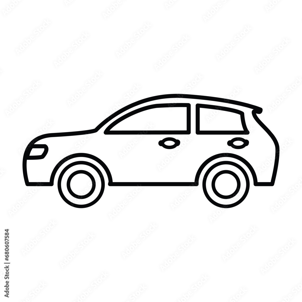 Car Vehicle Icon In Outline Style