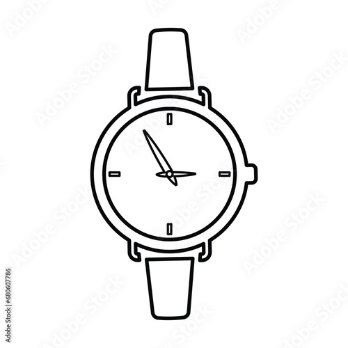 Hand Watch Icon In Outline Style