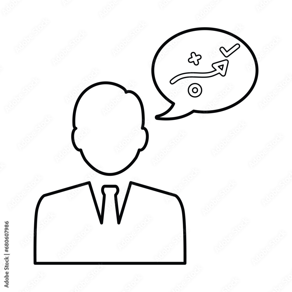 Strategic Planning Icon In Outline Style