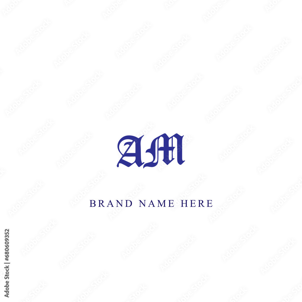 AM logo. A M design. White AM letter. AM A M letter logo design. Initial letter AM linked circle uppercase monogram logo.