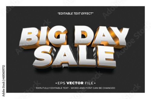 sale day text effect 3d editable vector 