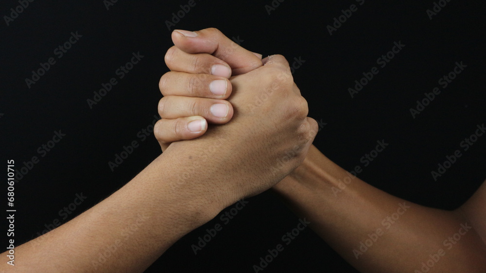 Two Hands of friends greeting each other Two Hands of friends greeting each other