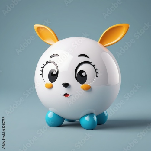 3d rendering of cute cartoon character with a happy easter egg on blue background 3d rendering of cute cartoon character with a happy easter egg on blue background funny cartoon piggy bank with smiley