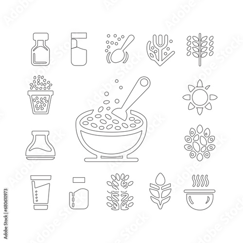 Modern oatmeal icon design in vector format with a white background