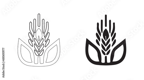 Modern oatmeal icon design in vector format with a white background