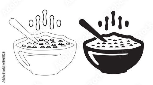 Modern oatmeal icon design in vector format with a white background