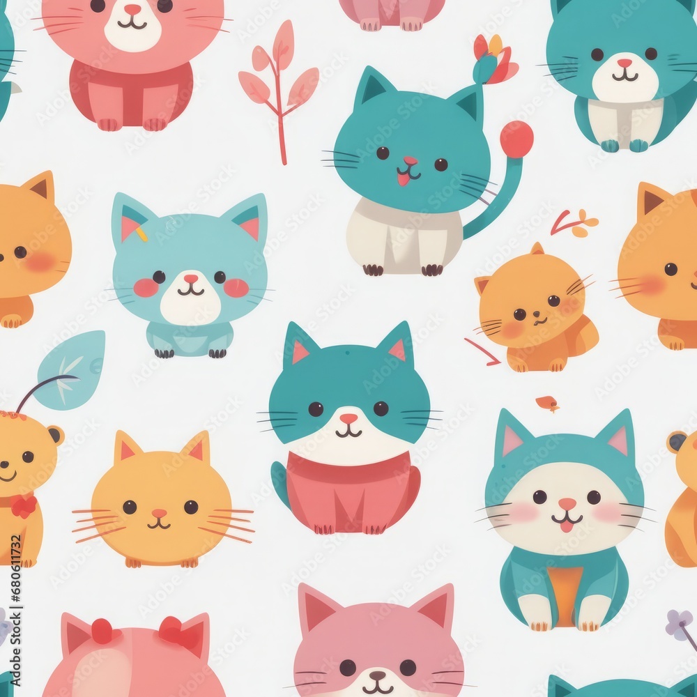 cute cartoon cats seamless pattern cute cartoon cats seamless pattern cartoon cute seamless pattern with cats and flowers