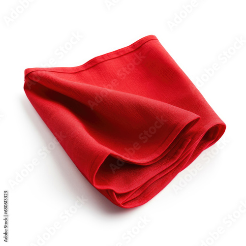Red napkin on a white background