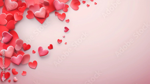 copy space, stockphoto, beautiful valentine background with hearts and romatic colors. Romantic backbround or wallpaper for valentine’s day. Beautiful design for card, greeting card.