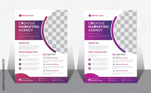 Vector corporate business flyer template for creative marketing agency