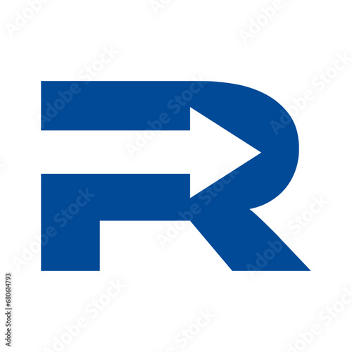 R letter arrow logo template 1