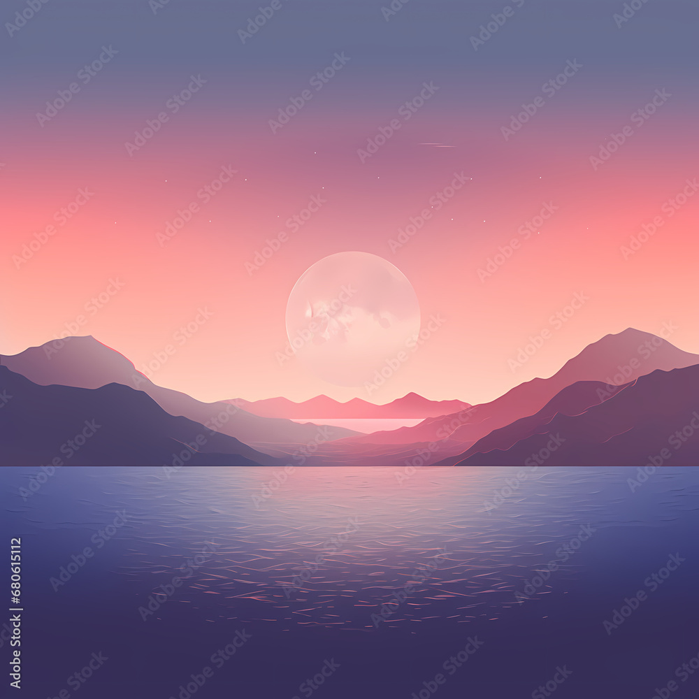 a soft gradient representing the moonrise