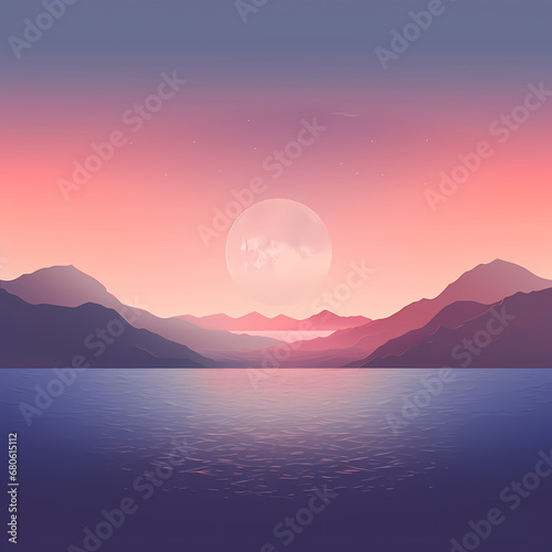 a soft gradient representing the moonrise