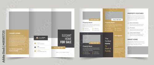 Professional Elegant Real Estate Trifold Brochure, Home Selling Business Trifold Brochure, Real Estate Brochure